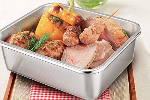 P&P CHEF Stainless Steel Lasagna Pan, Rectangular Baking Pan 12.7"