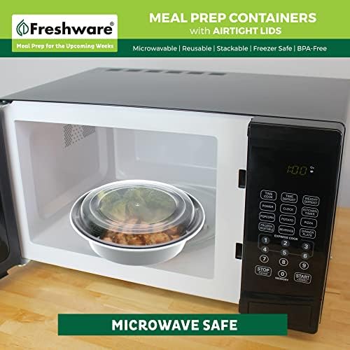 Freshware Meal Prep Bowl Containers [30 Pack] Plastic Bowls with Lids