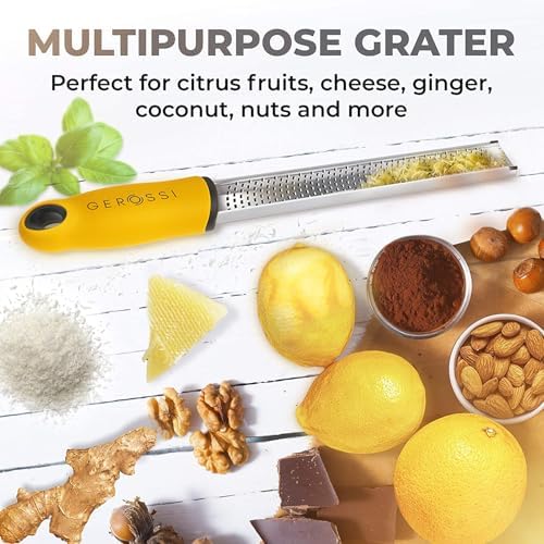 Stainless Steel Lemon Zester with Handle, Citrus Zester Grater for