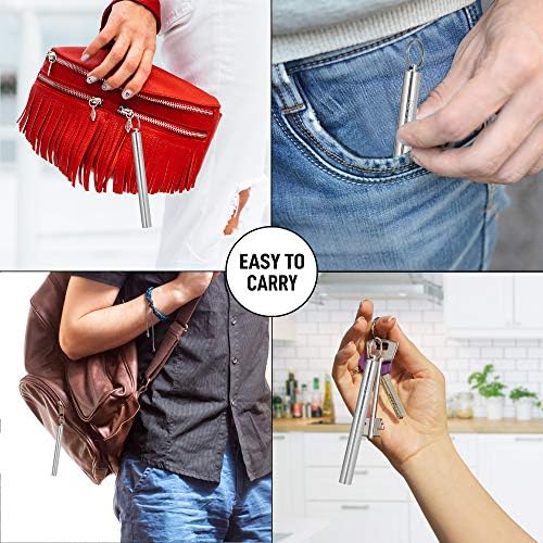 Zulay Collapsible Straw Keychain Made with Premium 304 Stainless Steel