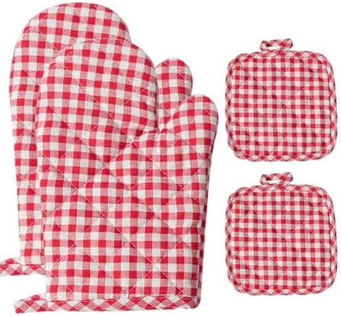 4PCS Oven Mitts and Pot Holders Set