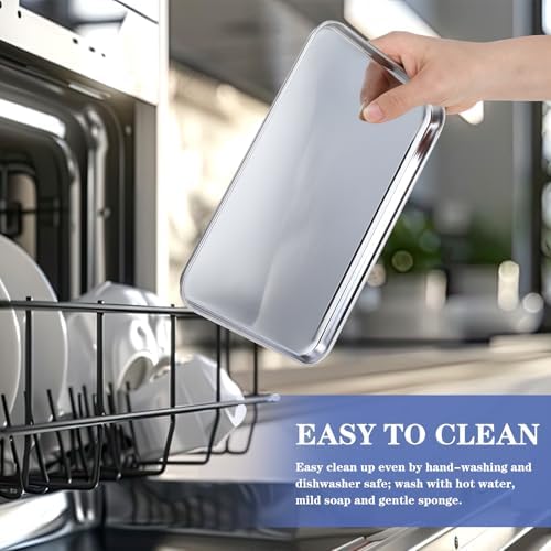 16 Pcs Baking Sheet Stainless Steel Cookie Sheet Small Metal Pans