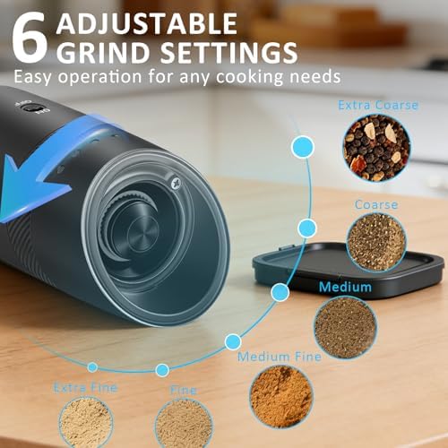 Rechargeable Salt and Pepper Grinder Set, USB-C