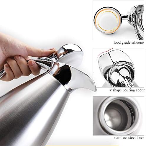 Sumerflos 68 Oz Stainless Steel Coffee Thermal Carafe/Double Walled