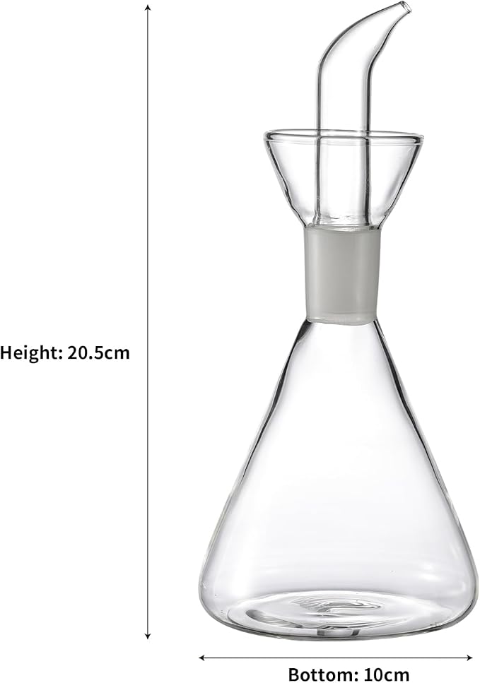 ELETON Conical Borosilicate Glass Olive Oil Dispenser – Non Drip Oil Bottle - Image 7