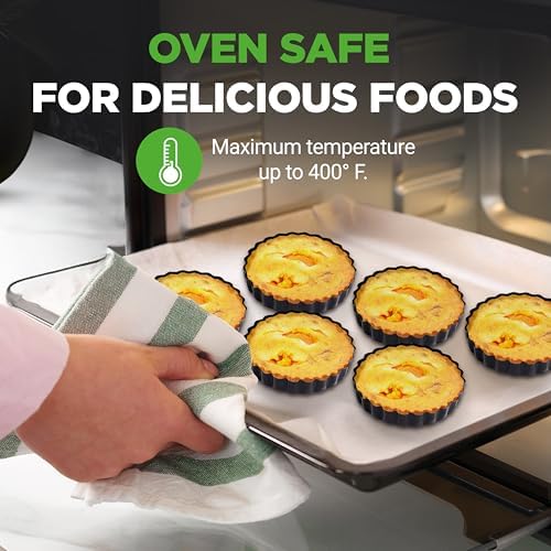 NutriChef 10-Piece Nonstick Mini Tart Pans with Removable Bottom