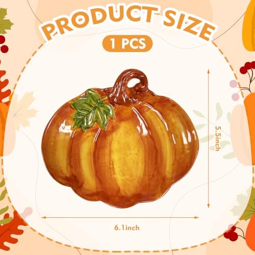 Whaline 6.1 Inch Fall Spoon Rest, 3D Pumpkin Shaped, Harvest Kitchen