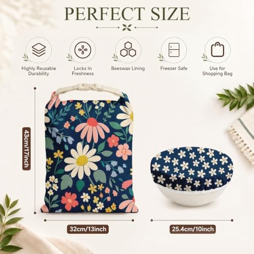 Britimes Reusable Beeswax Bread Bags, XL