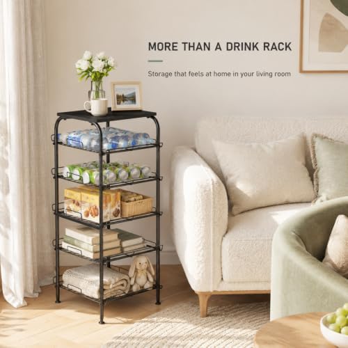 Vrisa 5 Tier Water Bottle Storage Rack Vertical Freestanding Bottled