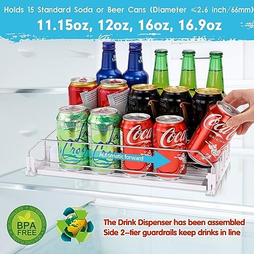 Rolling Soda Can Organizer for Refrigerator