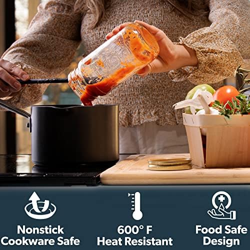 DI ORO Silicone Jar Spatula & Scraper Set - 600F Heat Resistant, 5-Pc