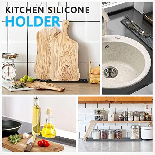 ZAPPOWARE Silicone Sink Holder Tray, 17.7"x3.1", Gray