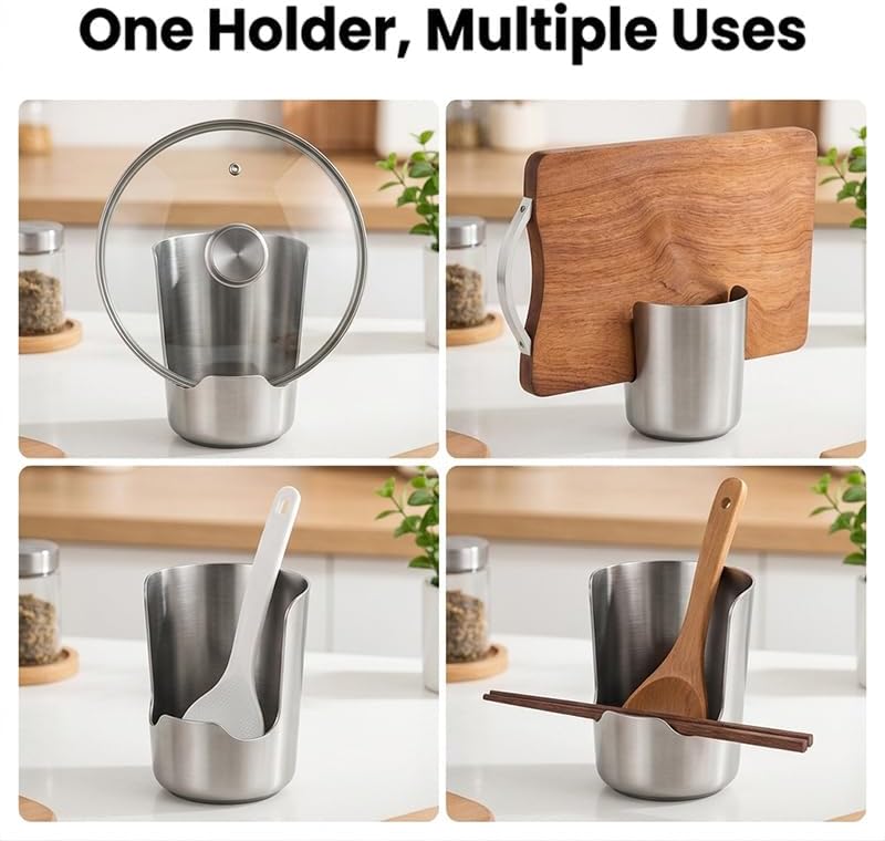 Stainless Steel Utensil Holder and Spoon Rest for Kitchen Counter,1PC