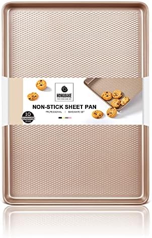 Quarter Sheet Baking Pan Nonstick - HONGBAKE Commercial Cookie Sheet