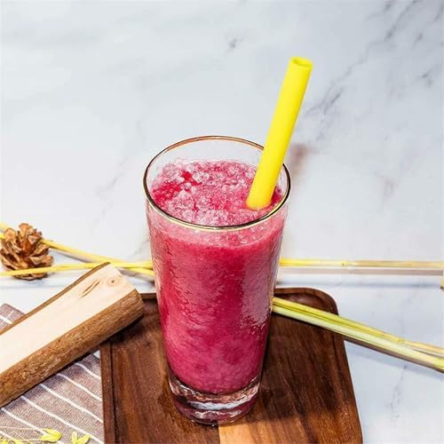 Honfor Reusable Silicone Drinking Straws - Set of 5 - BPA Free - Extra