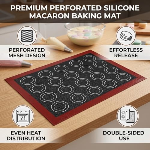 Diyeeni Macaron Silicone Baking Mat, Nonstick Double Sided