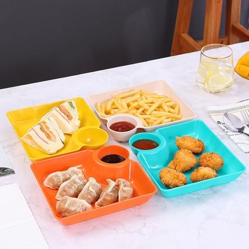 4 Pcs Chips and Salsa Serving Dish Plates, Veggie Platter Dipping