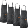 Handepo 4 Pcs Kitchen Aprons with Pockets