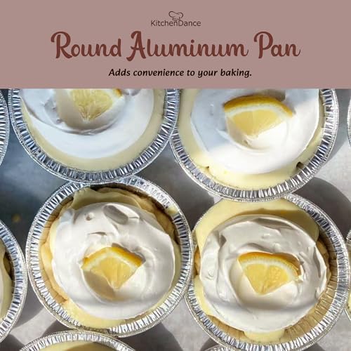 KitchenDance Disposable Aluminum Shallow Tart Pan- 41/4 Inches Round