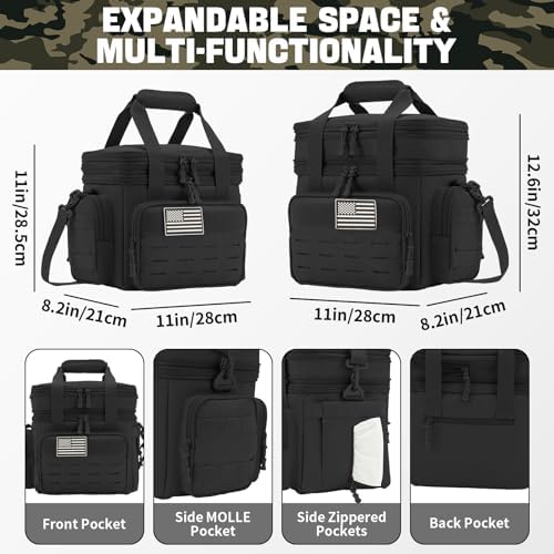 QT&QY Tactical Lunch Box for Men Expandable 18L Heavy Duty Military
