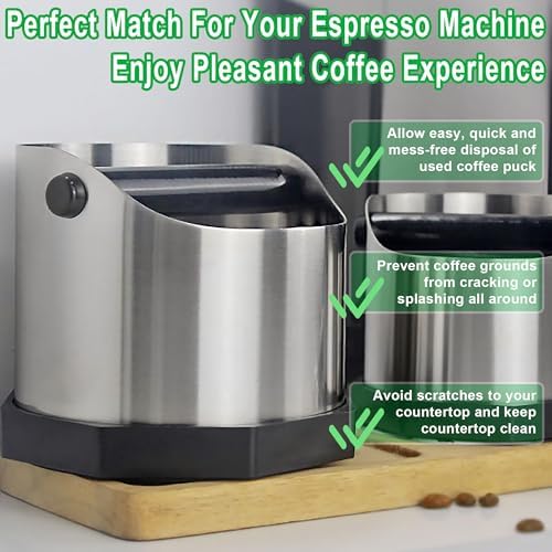 Stainless Steel Espresso Knock Box, Easy & Mess-Free Disposal of