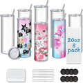 8 Pack 20oz Sublimation Tumbler Blanks (Skinny Straight) in Bulk