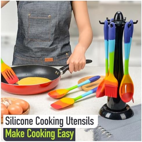 9-Piece Rainbow Silicone Spatula Set, Multicolor