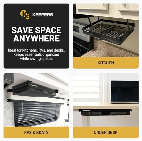 KEEPERS Under Desk Slide-Out Storage Drawer, 13x10x2.5In