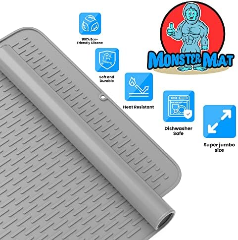 Monster Mat Extra Large Silicone Dish Drying Mat (30"x24") – Heavy