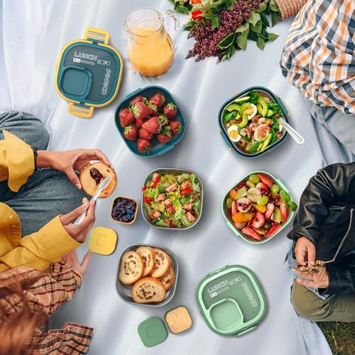 PEDECO Single-Layer Bento Lunch Box, Blue, Non-Insulated