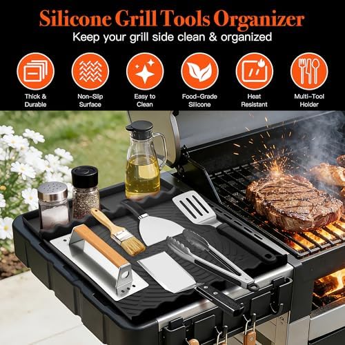 Silicone Grill Mat for Blackstone Griddle, Black