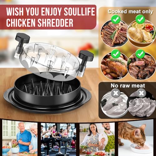SoulLife 8-Inch Chicken Shredder Tool, Black