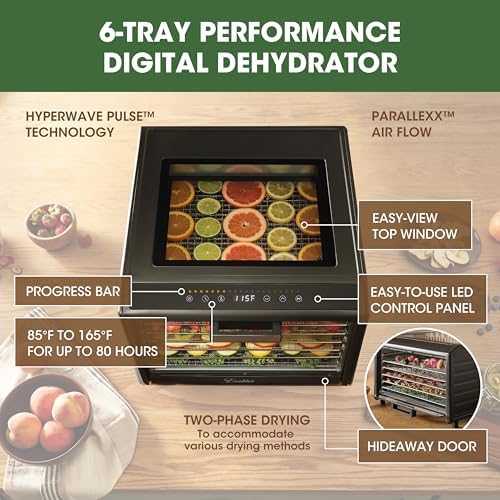 Excalibur Electric Food Dehydrator, 6 Trays, Black