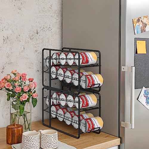 MOOACE 4 Pack Can Organizer for Pantry, Stackable Soda Can Dispenser Rack