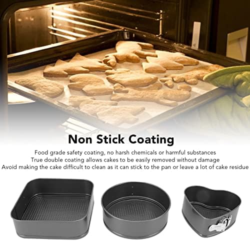 3 - Piece Carbon Steel Cake Pan Set, Springform Pan Set with Non