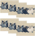 Artoid Mode Navy Blue Pumpkins Fall Placemats Set of 6-12 x 18 Inch