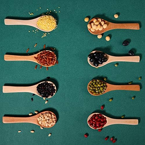 Boao 30 Pcs Mini Wooden Spoons, Small Wood Spoon for Jars, Several