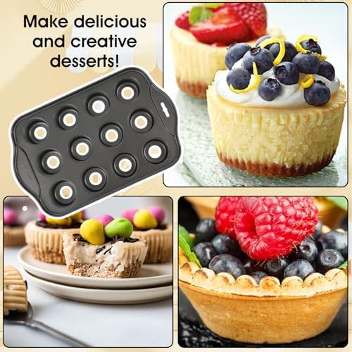2 Pack Mini Cheesecake Pans Removable Bottom 12 Cavity Mini Cupcake