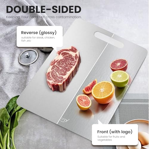 2 Pack Titanium Cutting Board-100% Pure Titanium Cutting Boards For