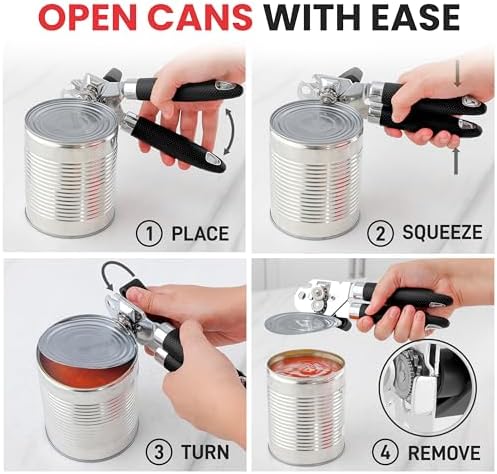 Zulay Kitchen Can Opener with Large Bottle Opener