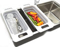 SAMMART 2.6L (0.68 gallon) Set of 2 Over The Sink Rectangular Colander