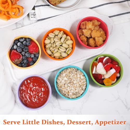 Webake 3.5" Silicone Pinch Bowls for Cooking Prep, 4oz Small Dipping