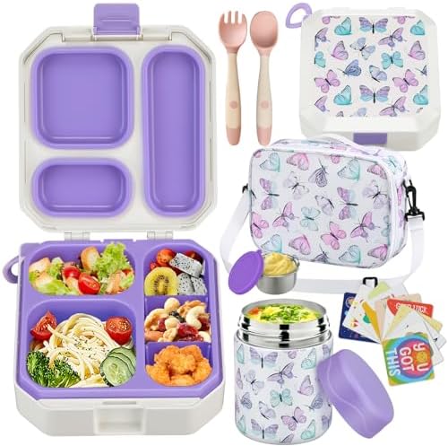 wiwens Bento Lunch Box for Kids with 12oz Soup Thermo Leak-Proof Lunch