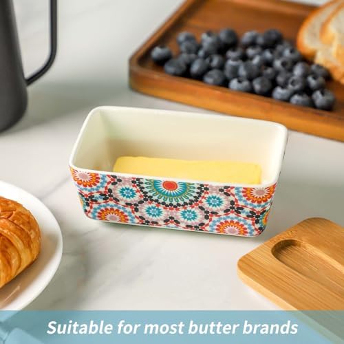 Butter Dish with Lid, Large Butter Dish for Countertop, Ceramic Butter