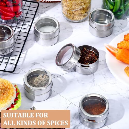 CHENGU 8 Pack Magnetic Spice Jars, 3 oz