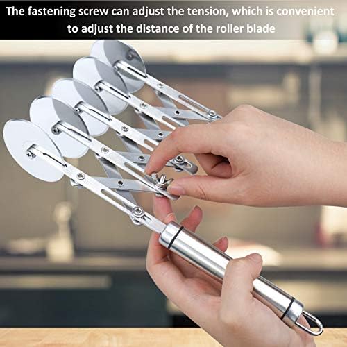 Juome 5 Wheel Pastry Cutter Stainless Pizza Slicer Multi-Round Dough