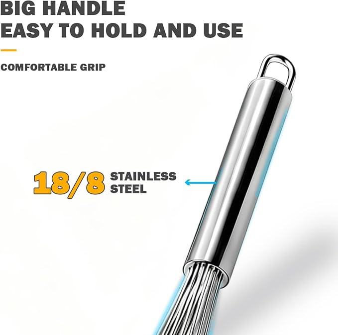 18/10 Stainless Steel Large Whisk, 15.5 inch Heavy Duty Long Whisk Suitable - Image 6