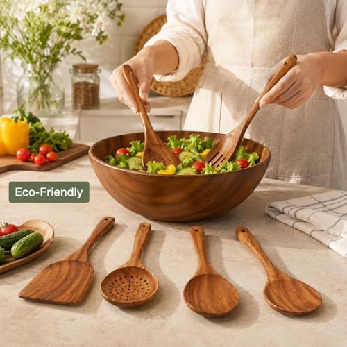 Teak Wooden Kitchen Utensil Set of 6
