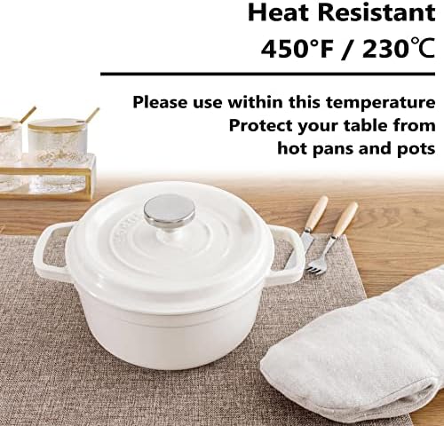 Home Brilliant Linen Placemats Set of 4 Heat Resistant Dining Table