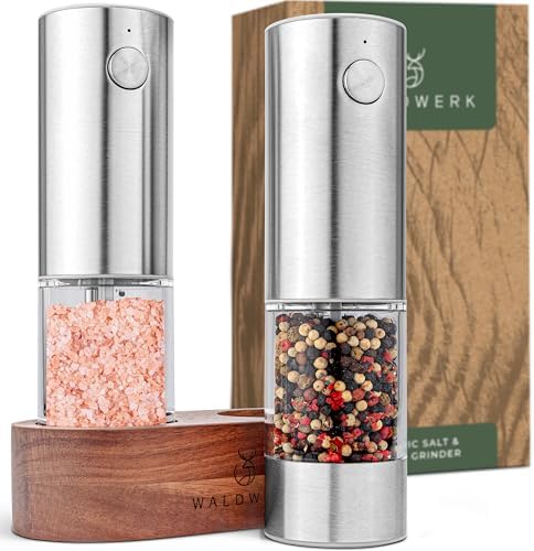 WALDWERK Electric Salt and Pepper Grinder Set, Rechargeable